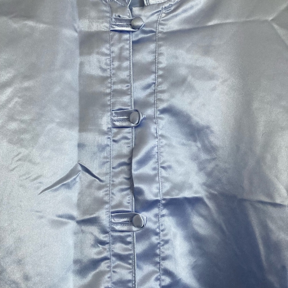 Suzanne Sommers Light Blue Medium Silky Pajama Set Long Sleeved